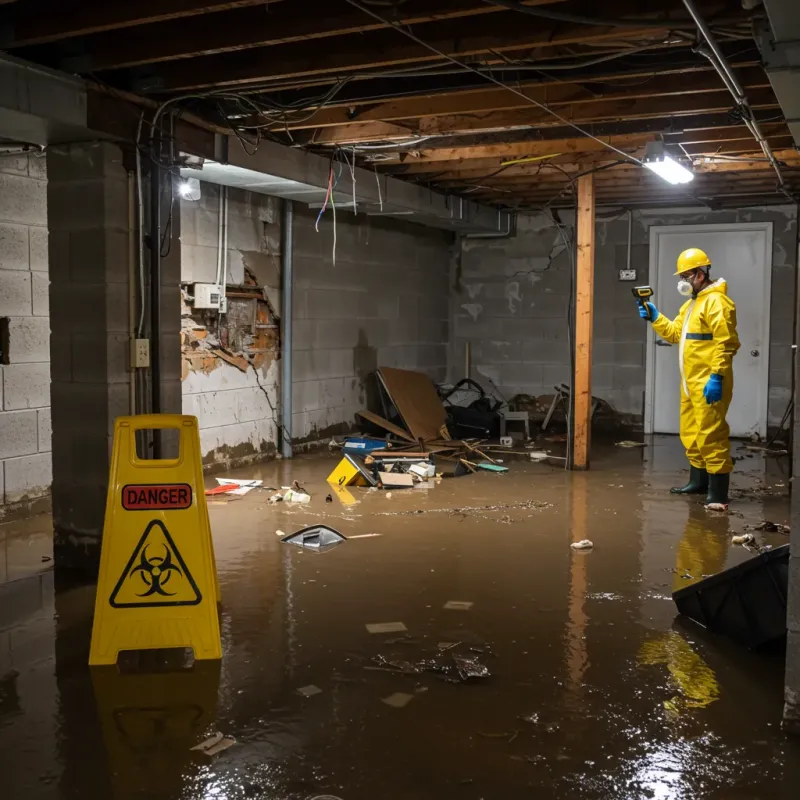 Flooded Basement Electrical Hazard in Knox, IN Property